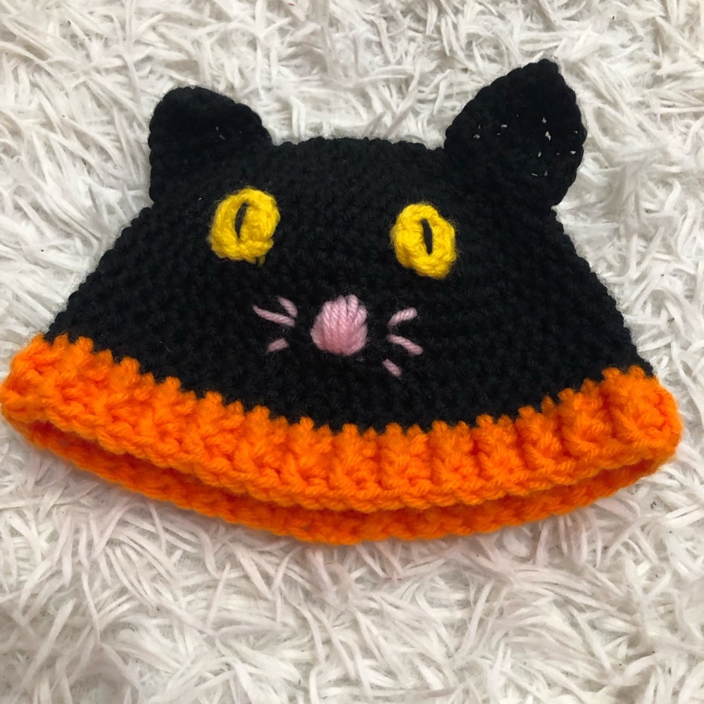 Kitty Cat Crochet Hat Cap Halloween Unisex